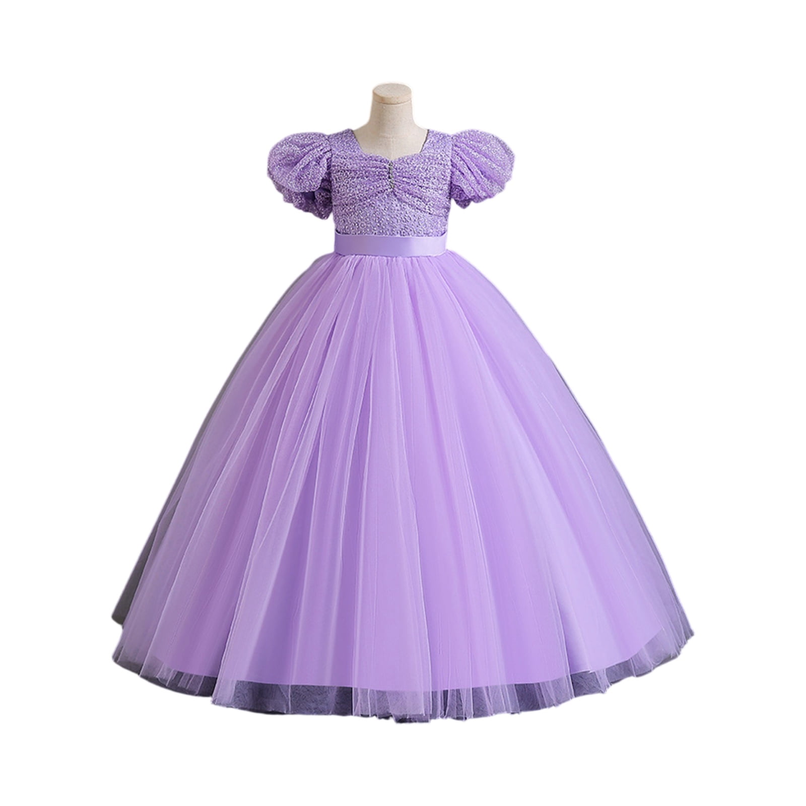Flared Ruffle Maternity Party Gown Light Purple