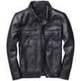 thumbnail image 1 of Fonma Premium Vintage Leather Jacket Men Lambskin Trucker Mens Leather Jackets Black 3XL, 1 of 4