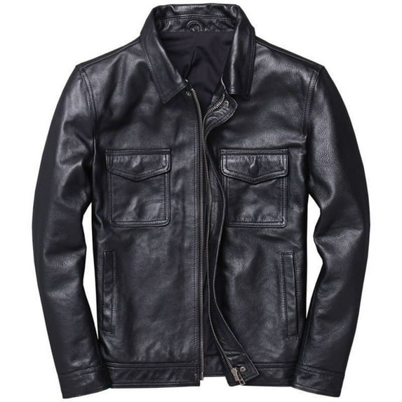 Fonma Premium Vintage Leather Jacket Men Lambskin Trucker Mens Leather Jackets Black 3XL