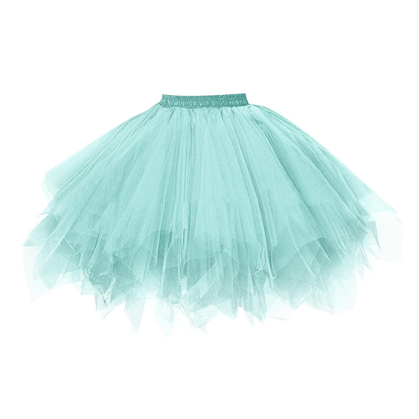 Fonma Womens Colourful Puffy Layered Tulle Petticoat Skirt for Party Mint Green One Size Walmart