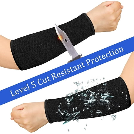 Fonmwin 1 Pairs Cut Resistant Sleeves Level 5 Arm Protective Sleeve for Thin Skin and Bruising Gardening Sleeve for Men Women