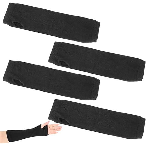 Fonmwin 2 Pair Arm Cast Cover,12.2x3.2 In Elastic Fingerless Arm Cast Covers,Black Removable Cast Covers,Washable Arm Cast Covers for Arm Bath Shower