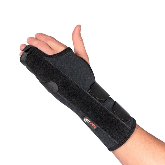 Fonmwin The Boxer Orthopedic Hand & Wrist Brace  4th & 5th Metacarpal Fracture Hand Splint with Comfortable Cast Alternative for Finger SupportLeft-Handas shown