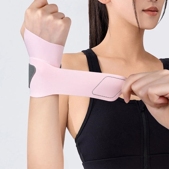 Fonmwin Carpal Tunnel Wrist Brace Breathable Pink Wrist Straps for Right & Left Hand Adjustable Ergonomic Wrist Support for Arthritis Workout Pain ReliefFree SizePink