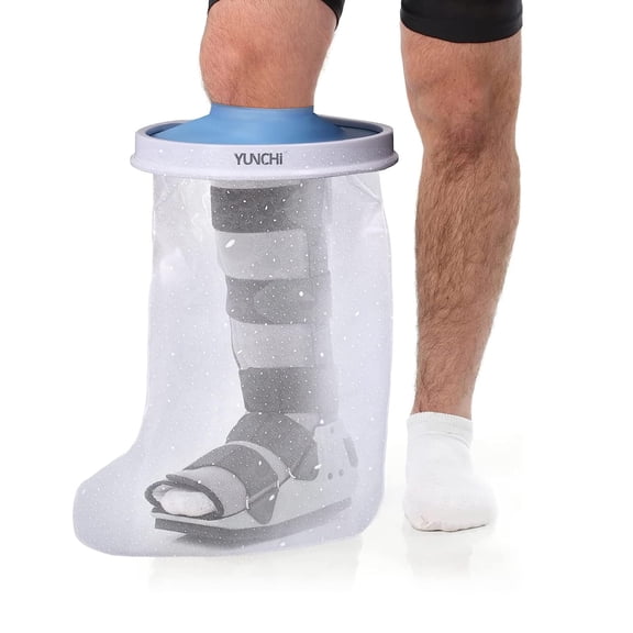 Fonmwin Extra Wide Leg Cast Cover for Shower Adults Large Watertight Foot Protector for Surgery Shower Boots Fits Calf Plus Size 13"- 28"
