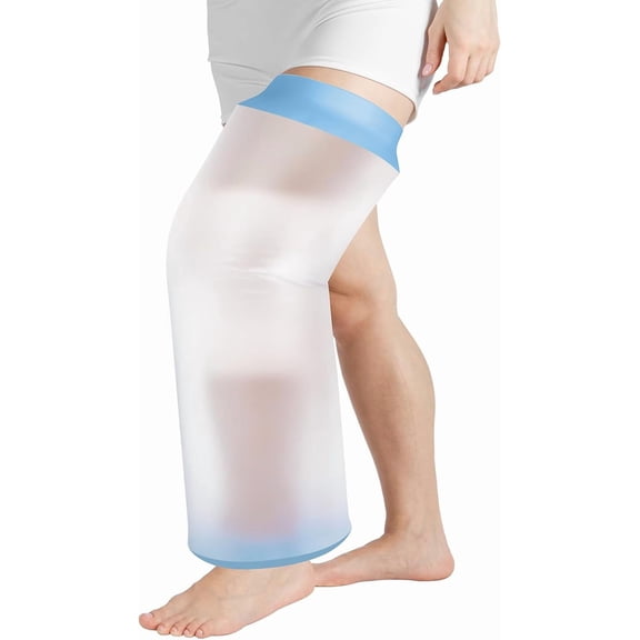 Fonmwin Reusable Knee Cast Cover for Shower, Waterproof BanFonmwine and Cast Protector for Knee Replacement Surgery