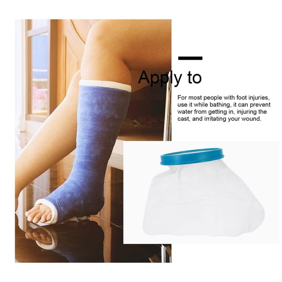 Fonmwin Waterproof Foot Cast Cover Plaster Protector Sleeve for Adults Shower 1 Set