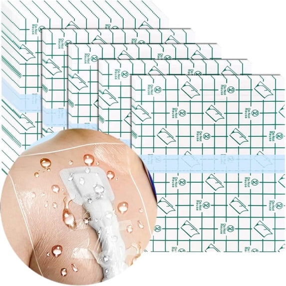 Fonmwin Waterproof Shower Protector BanFonmwine 10x12 inch for Surgery Incisions Guard Tattoo Second Skin Healing Aftercare Cover Bath Patch Transparent Film Clear Adhesive Wounds Dressing (10Pcs)