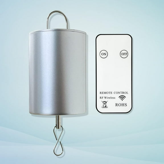 Fonmy Hanging Display Spinner Motor Silver 10RPM Rotating for Hanging Decor Ornament - Wind Chimes Wind Spinner with Mini Remote Controller for Battery Operated Motor
