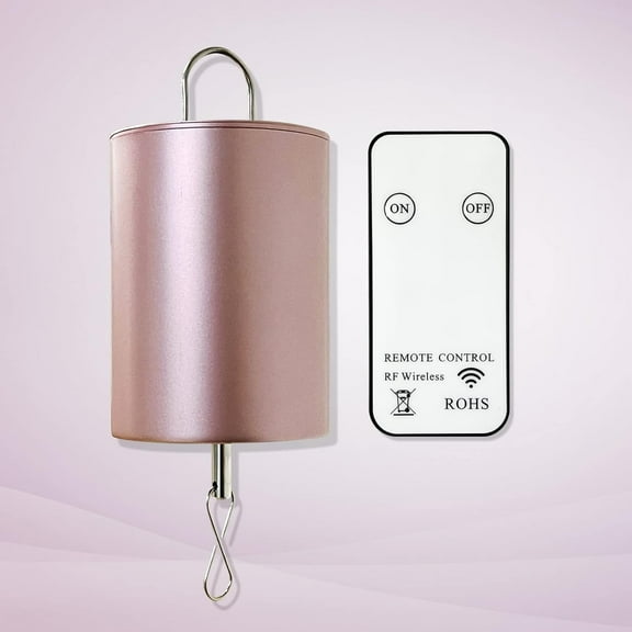 Fonmy Hanging Spinner Motor Copper Pink 10RPM Rotating for Hanging Decor Ornament - Wind Chimes Wind Spinner with Mini Remote Controller for Battery Operated Motor