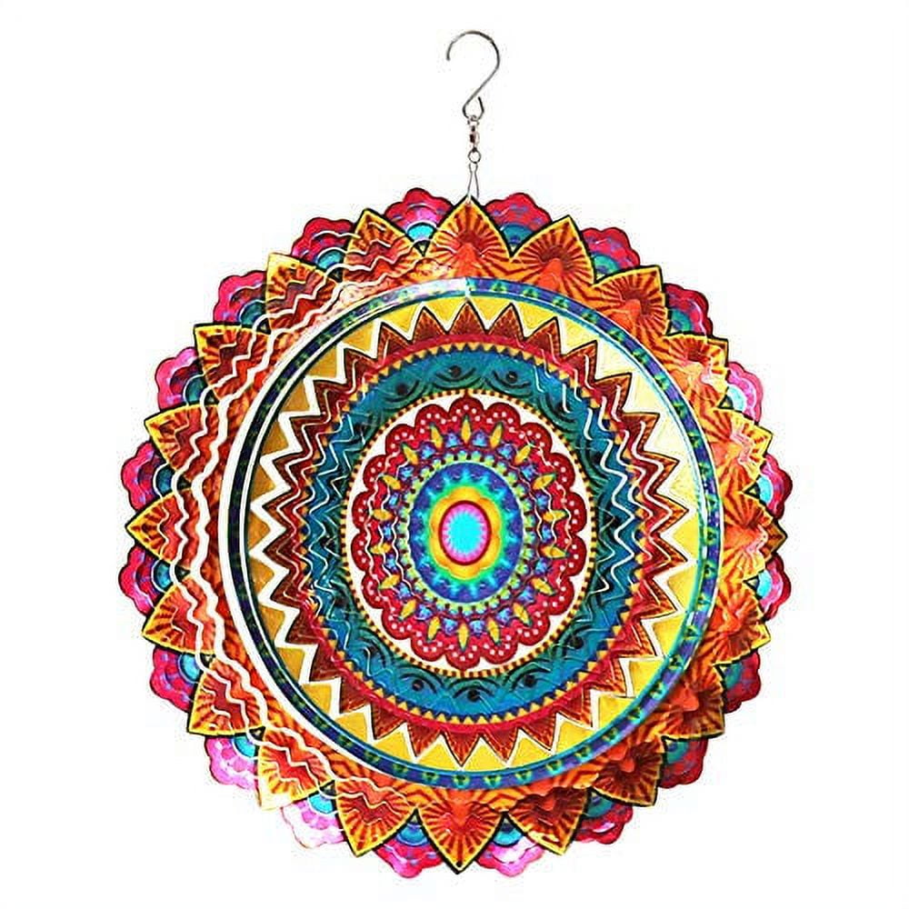 Vibrant Multicolor 12'' Stainless Steel Mandala Wind Spinner