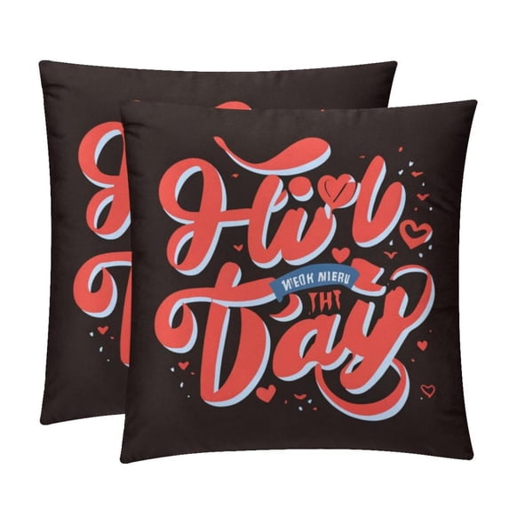 Font Elegant Velvet Decorative Covers Pillows Set of 2 with Unique Patterns, Throw Pillow Inserts for Bed or Couch, Available in 16x16, 18x18, 20x20 Inches for Any Occasion