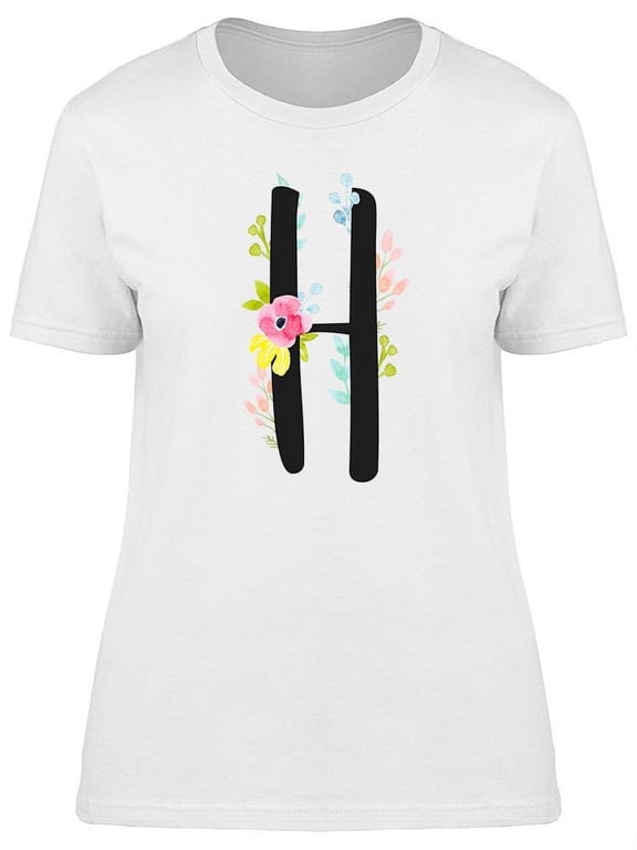 Font Letter H, Flowers On Top Tee Women's -Image by Shutterstock