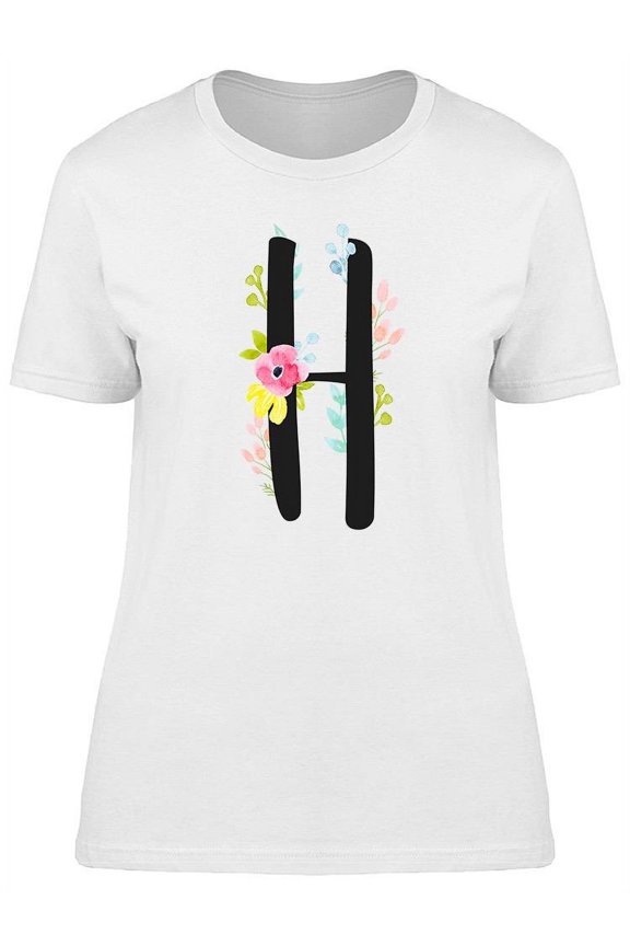 Font Letter H, Flowers On Top Tee Women's -Image by Shutterstock