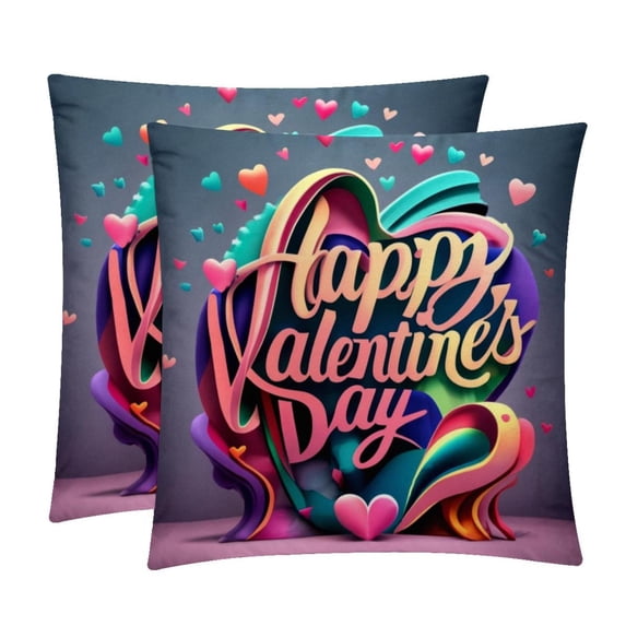 Font Throw Pillows Set of 2 with Unique Patterns Covers - Available in 16x16, 18x18, and 20x20 Inches for Various Occasions - Includes Throw Pillow Inserts