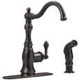 thumbnail image 1 of Fontaine Bellver 2 or 4 Hole, Single Handle Traditional Kitchen Faucet with Side Spray, 1 of 2