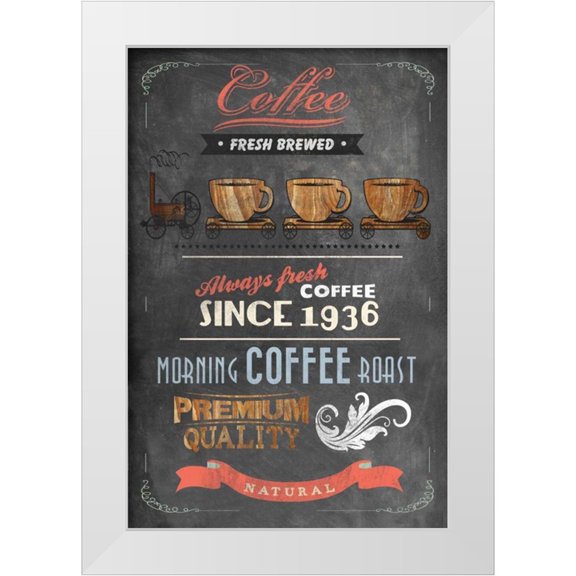 Fontaine, Drako 11x14 White Modern Wood Framed Museum Art Print Titled - Coffee Menu II - Mini