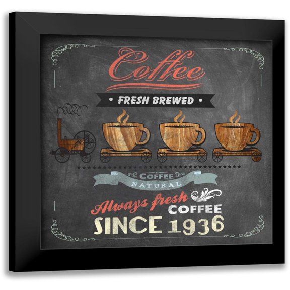Fontaine, Drako 12x12 Black Modern Framed Museum Art Print Titled - Coffee Board II
