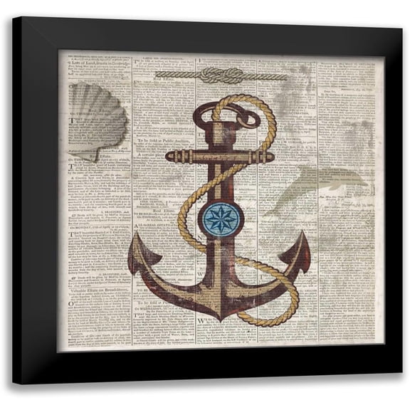 Fontaine, Drako 12x12 Black Modern Framed Museum Art Print Titled - Nautical Collection I - Mini