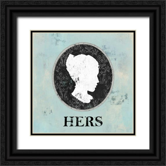 Fontaine, Drako 12x12 Black Ornate Wood Framed with Double Matting Museum Art Print Titled - Hers Cameo