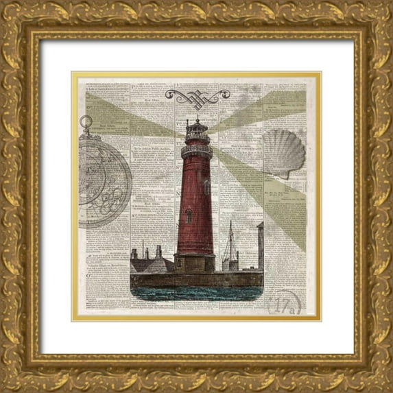 Fontaine, Drako 12x12 Gold Ornate Wood Framed with Double Matting Museum Art Print Titled - Nautical Collection II - Mini
