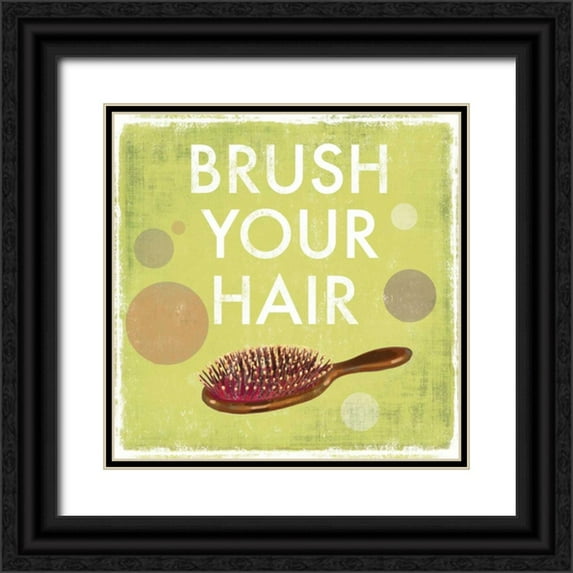 Fontaine, Drako 15x15 Black Ornate Wood Framed with Double Matting Museum Art Print Titled - Brush your Hair - Mini