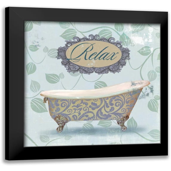Fontaine, Drako 20x20 Black Modern Framed Museum Art Print Titled - Relax Bath