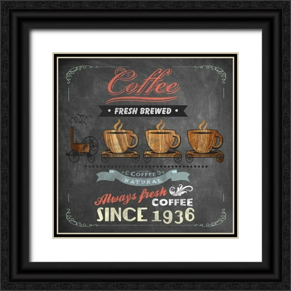 Fontaine, Drako 26x26 Black Ornate Wood Framed with Double Matting Museum Art Print Titled - Coffee Board II
