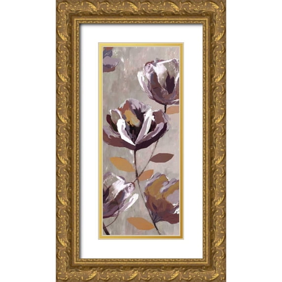 Fontaine, Drako 8x14 Gold Ornate Wood Framed with Double Matting Museum Art Print Titled - Rising Magnolias I - Mini