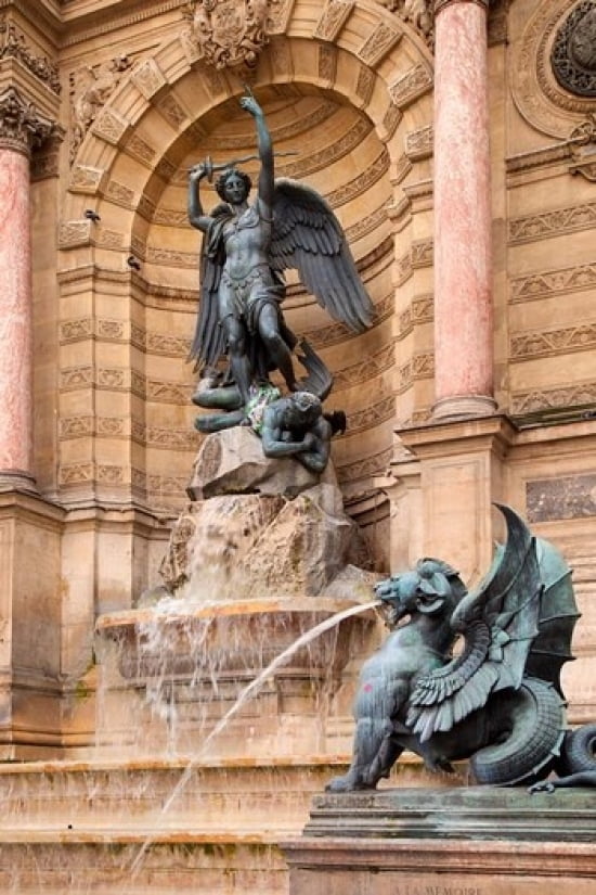 Fontaine Saint Michel Paris France Canvas Art - Brian Jannsen DanitaDelimont (24 x 36)