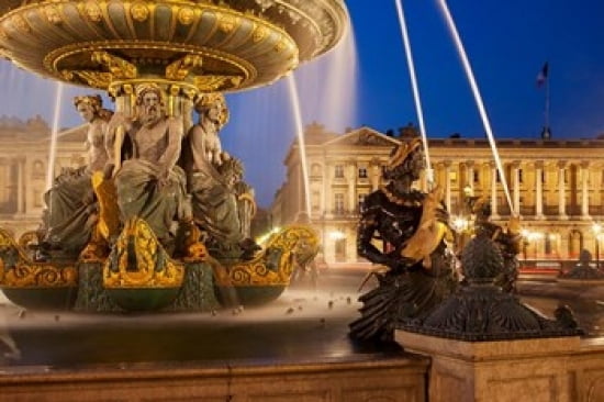 Fontaine des Fleuves Canvas Art - Brian Jannsen DanitaDelimont (36 x 24)