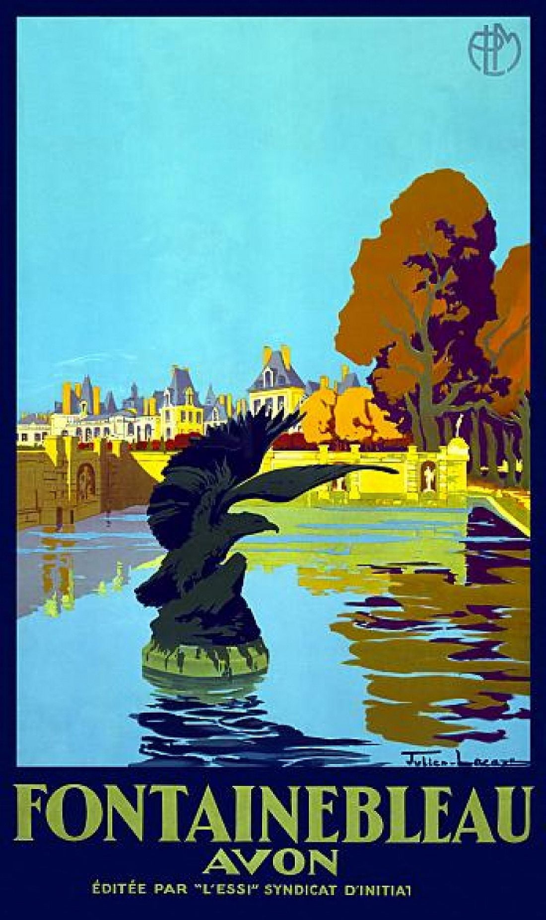 Fontainebleau Avon France Vintage Travel Canvas Art - (18 x 24)