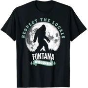Fontana Wisconsin Bigfoot Moon Local Legend T-Shirt