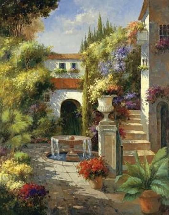 Fontana di Cortile Canvas Art - Harvey (22 x 28)