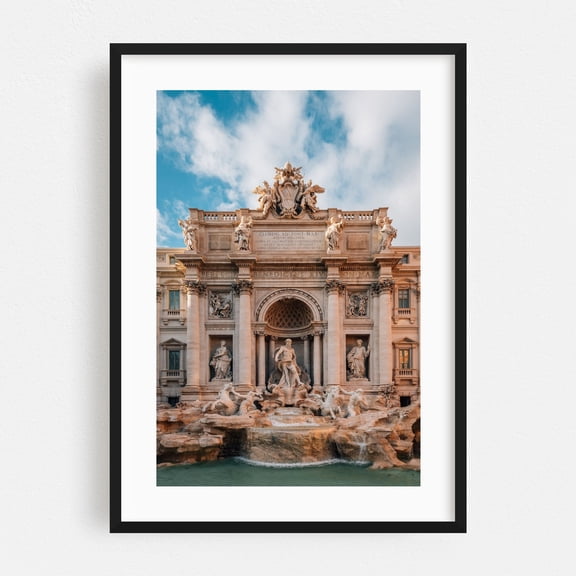 Fontana di Trevi - Rome Lazio Italy Photography Black Framed Wall Art Print 24 x 36 inches