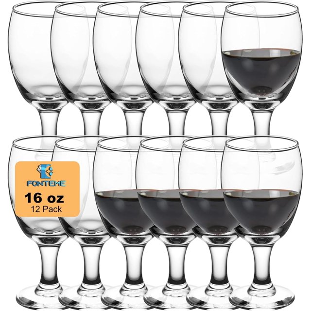 Fonteme Classic Goblet Wine Glasses with Stem (Set of 12) Dishwasher