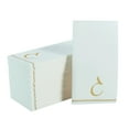 thumbnail image 1 of Fonteme Linen-Feel Guest Towels | 14 Gold Letter 'GIMEL' [ג] White Paper Dinner Napkins, Cursive Hebrew Font, air-laid Material [14PK], 1 of 3