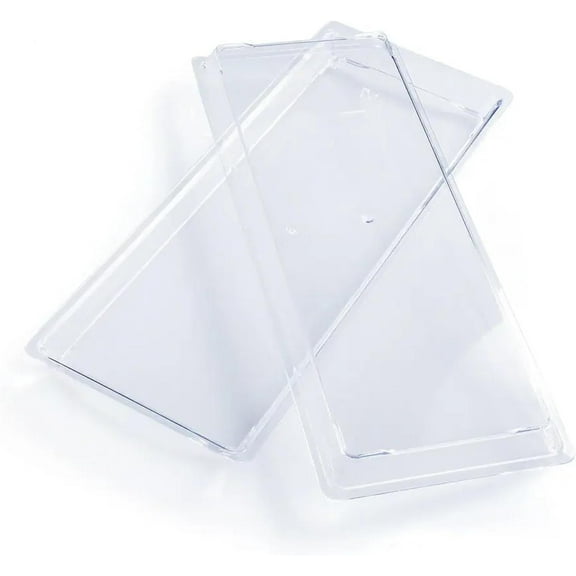 Fonteme Plastic Serving Tray - Set of 2 | 100% BPA-Free Clear Rectangle Serving Platter | Versatile Storage and Display Solution for Banquets, Parties, and Home Use | Trays for Serving Food