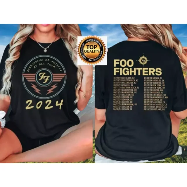 Foo Fighters 2024 Tour Concert T-Shirt Everything Nothing Us Gift Band
