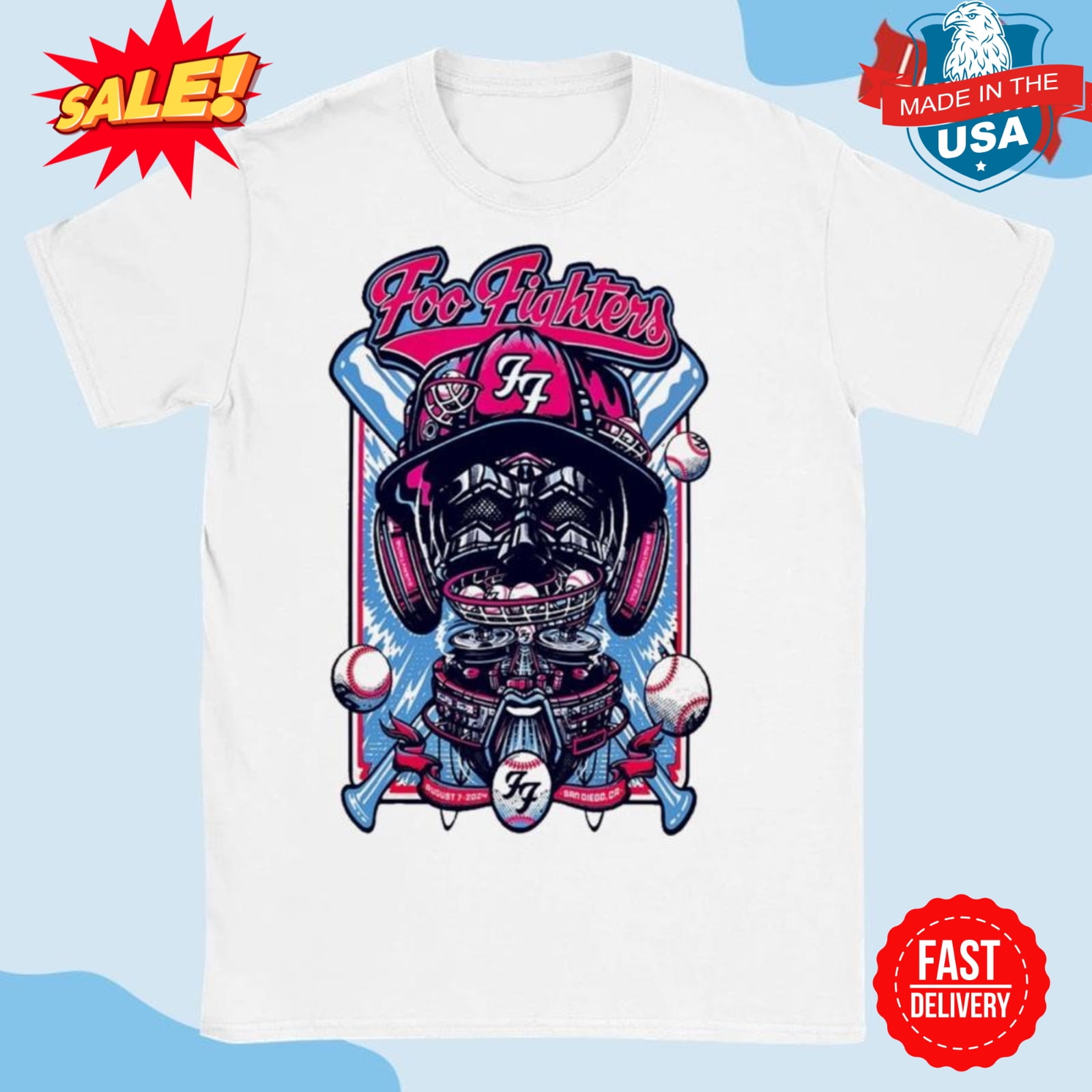 Foo Fighters August 7 2024 Petco Park San Diego CA Tshirt