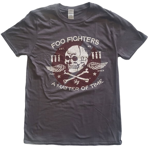 Foo Fighters T Shirt Matter Of Time Band Logo new Official Mens Grey