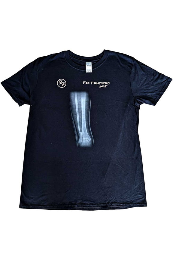 Foo Fighters T Shirt X Ray Broken Leg 2016 Band Logo new Official Mens Black