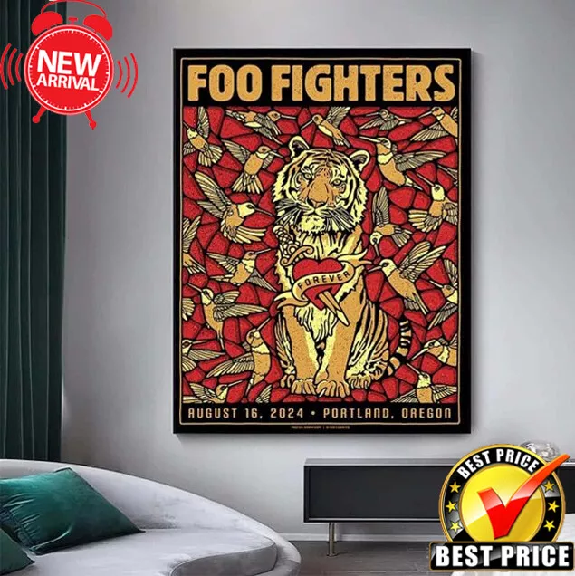 Foo Fighters Tour 2024 At Portland Oregon On August 16th Poster No
