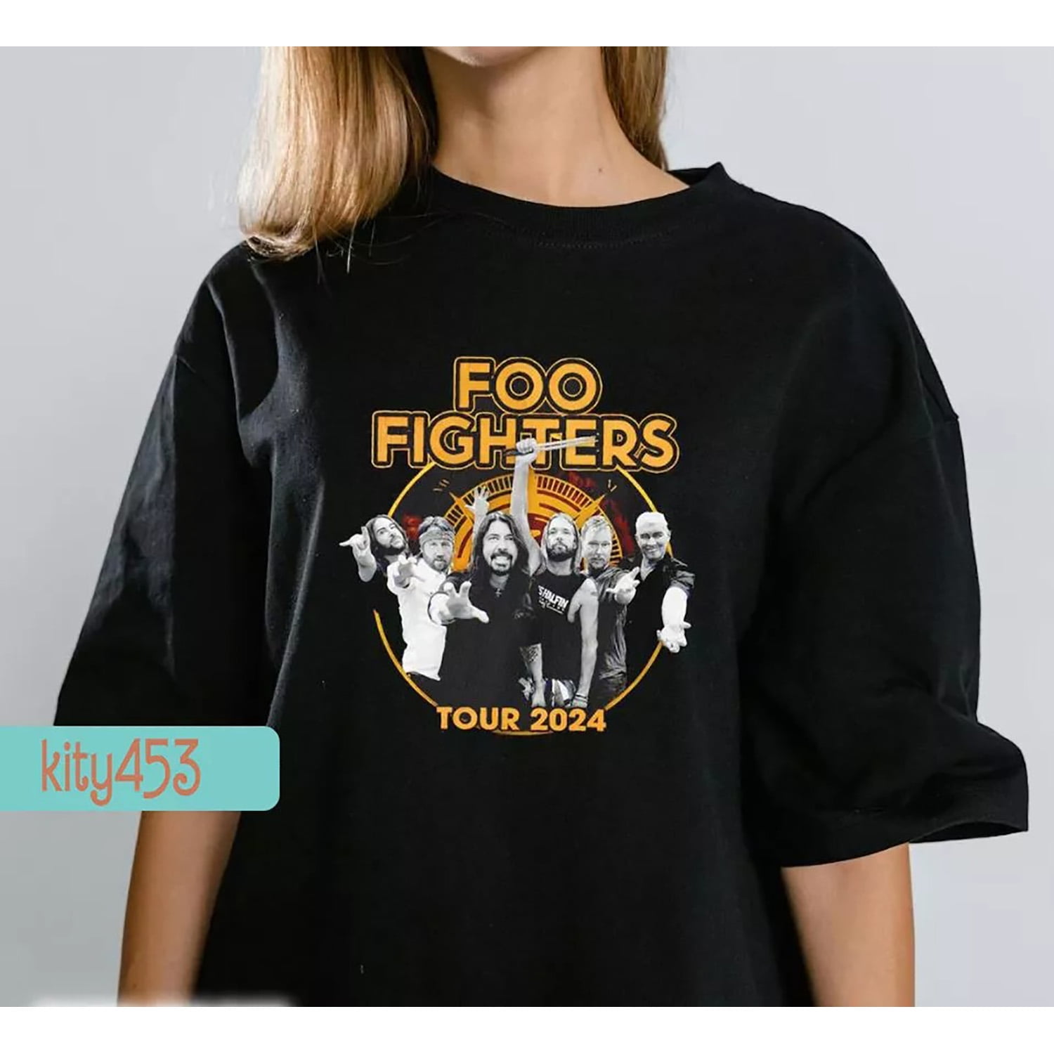 Foo Fighters Tour 2024 Black Cotton T-shirt - Walmart.com