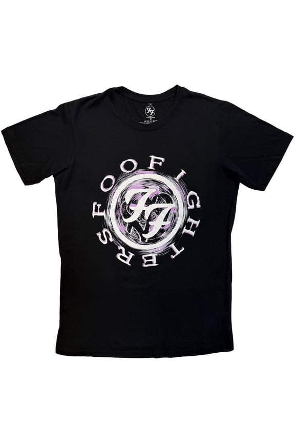 Foo Fighters Unisex Premium Carbon T-Shirt: Wheel Logo Shadow (Black)