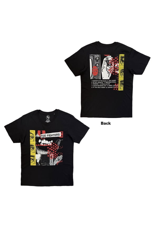 Foo Fighters Unisex T-Shirt: Your Favourite Toy Album Tracklist (Black) (Back Print)