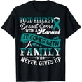 thumbnail image 1 of Food Allergies Awareness Family Support Teal Ribbon T-Shirt, 1 of 4