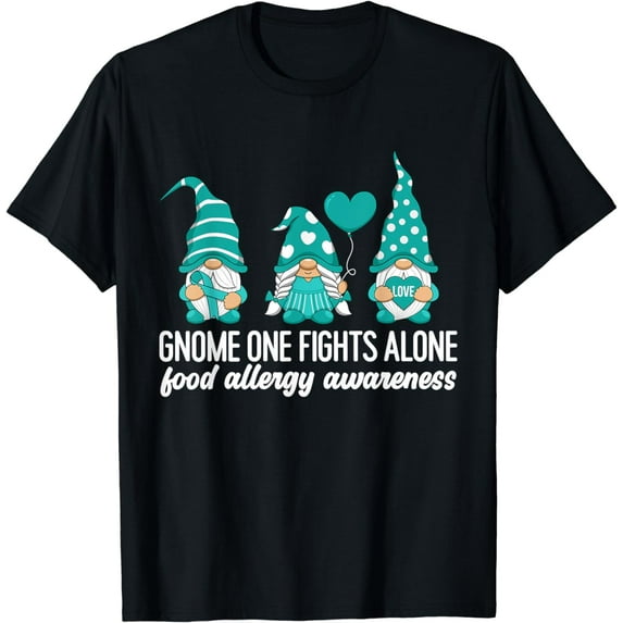 Food Allergy Awareness Month I Wear Teal Ribbon Support T-Shirt mens t shirt,black,women,funny,misfits,men,journey,t-shirt