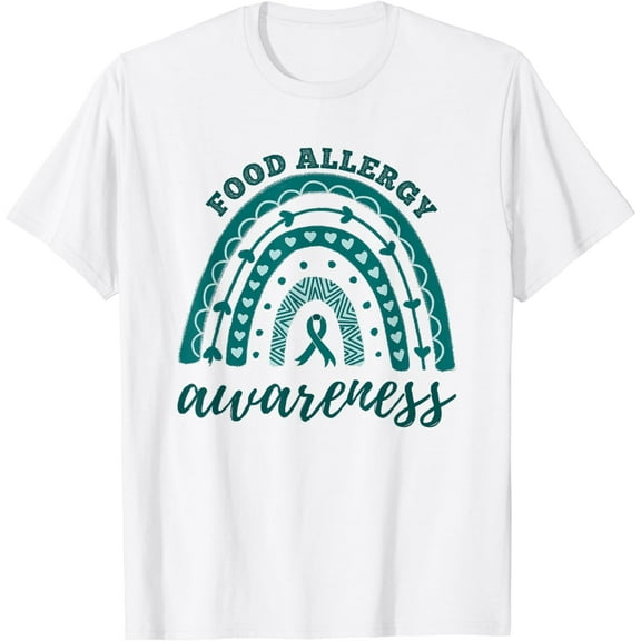 Food Allergy Awareness Month Rainbow T-Shirt mens t shirt，white，women，funny，misfits，men，journey
