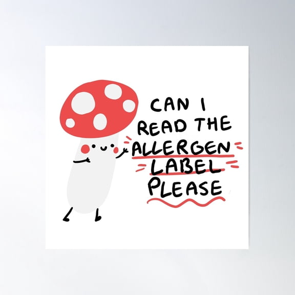 Food Allergy Awareness Poster Wall Art, Modern Wall Decor For Living Room Bedroom, 30x30 UNFRAMED